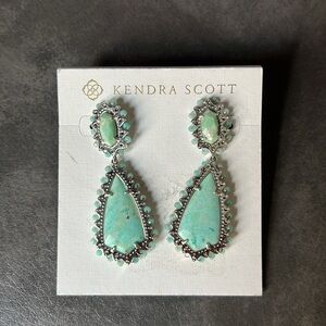 KENDRA SCOTT BEADED DROP EARRINGS IN SILVER RHODIUM NWT